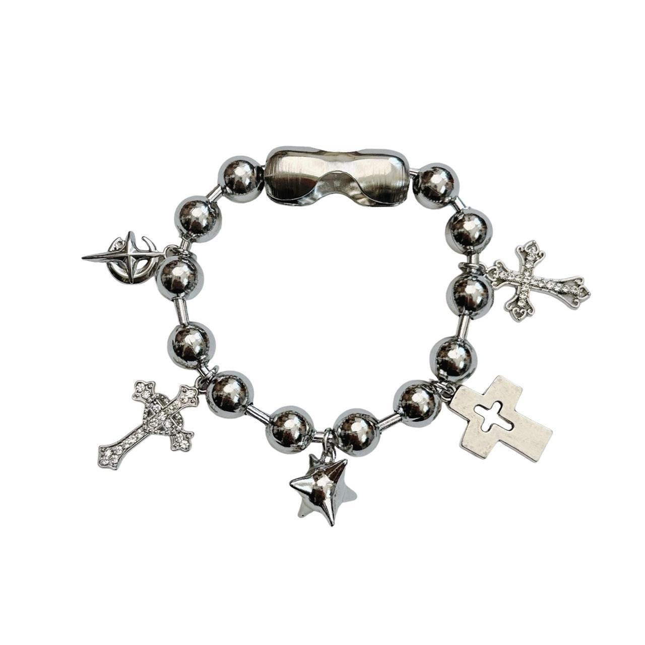 silver ball chain charm bracelet