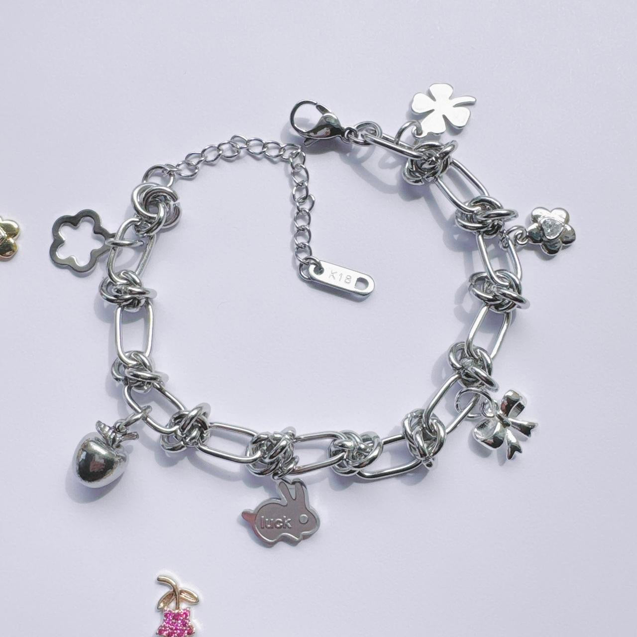 Silver Chainmail Charm Bracelet