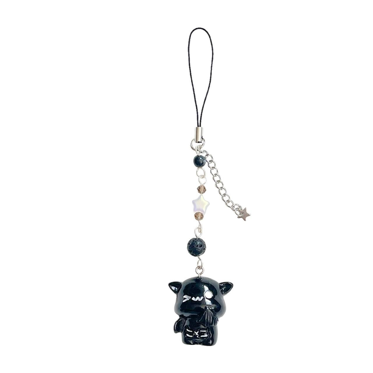 Black Bat Phone Charm