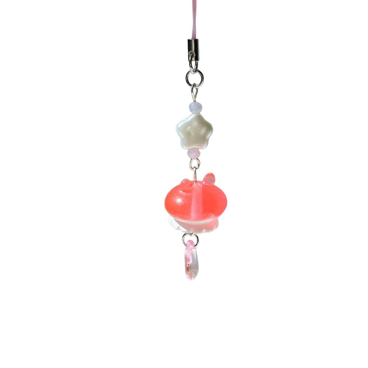 Pink Jellyfish Phone Charm