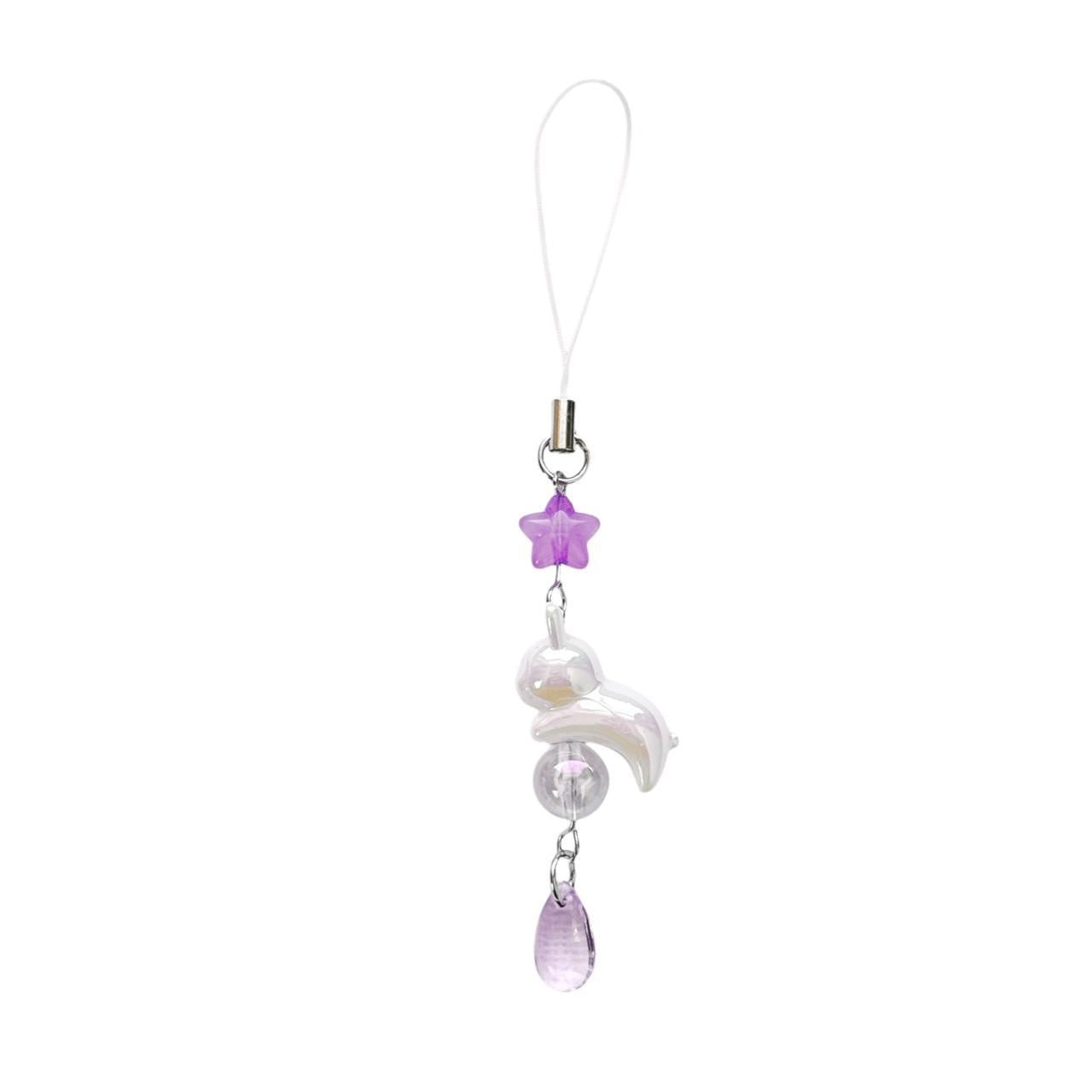 celestial bunny charm - white & purple