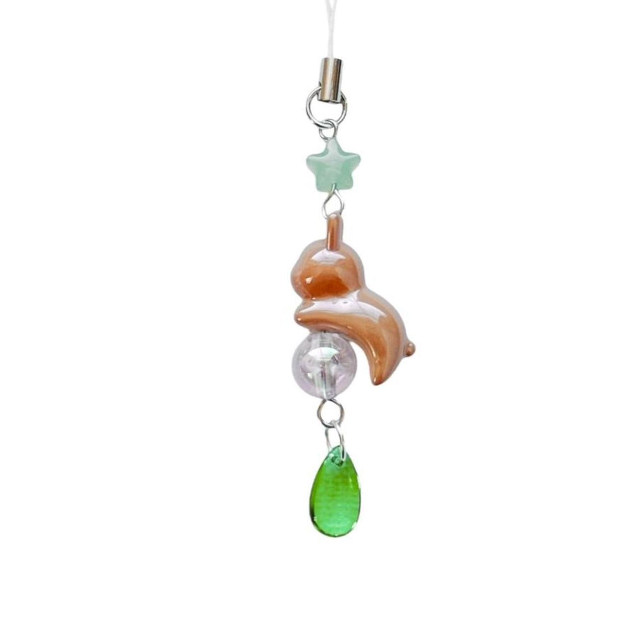 celestial bunny charm - brown & green