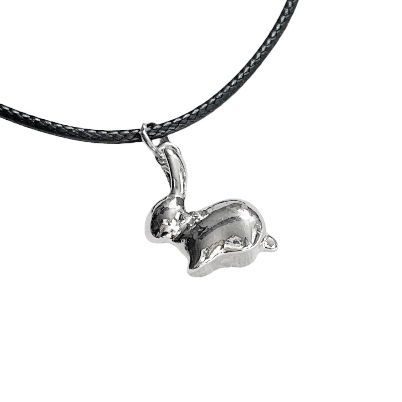 Silver Bunny Cord Necklace