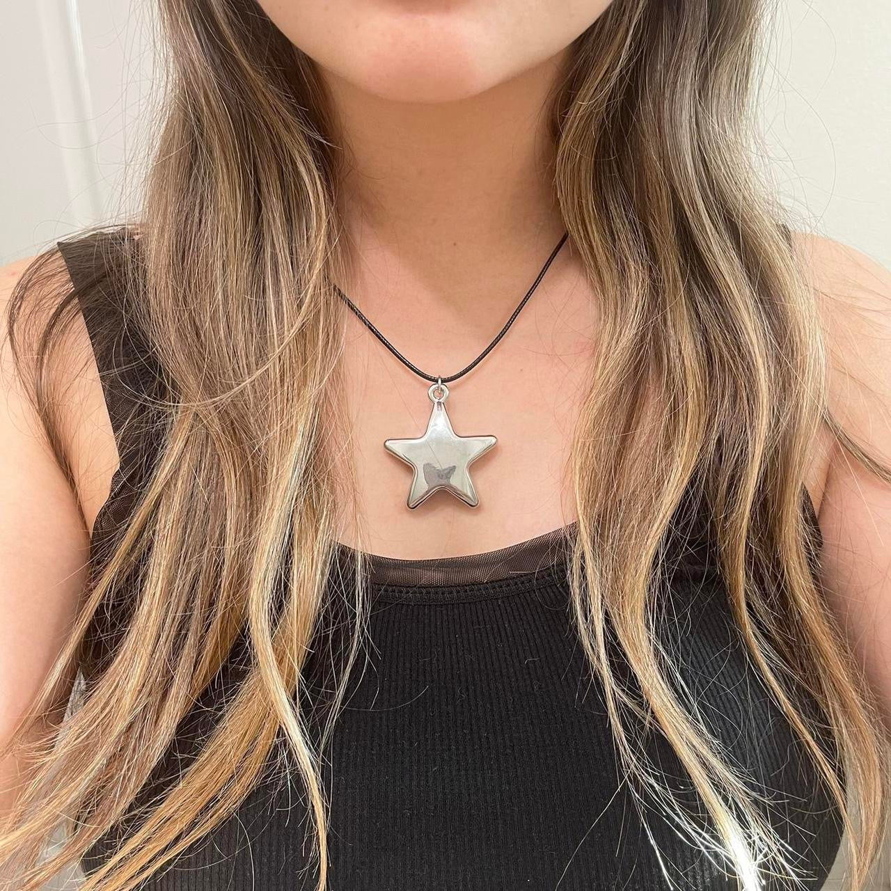 Large Silver Star Necklace