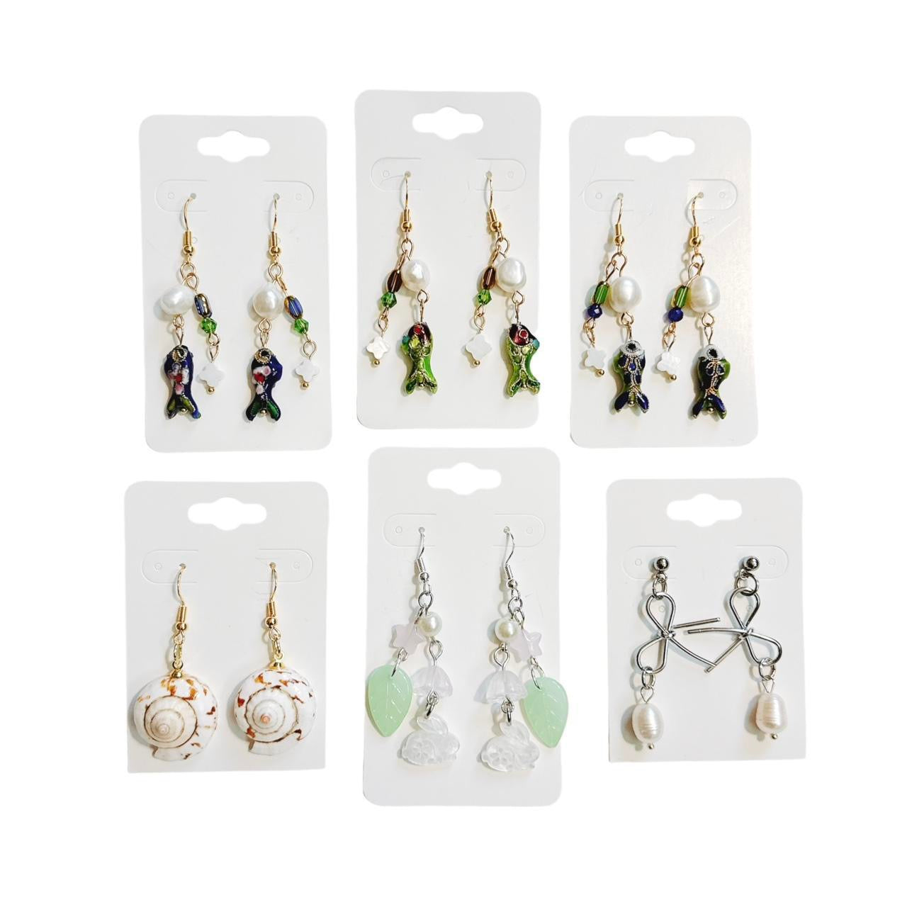 seashell bunny beaded earrings