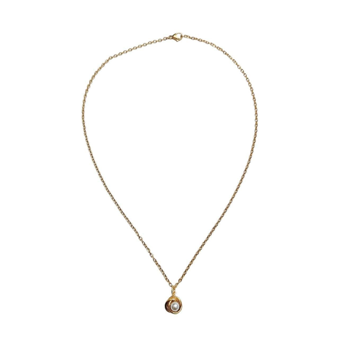 Gold Pearl Vortex Necklace