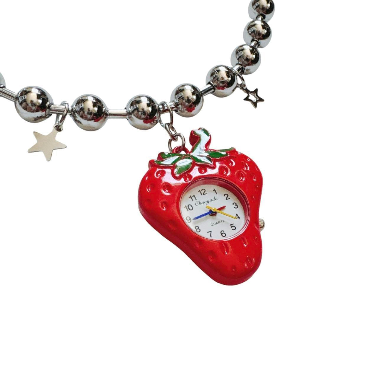 strawberry watch necklace - ball chain