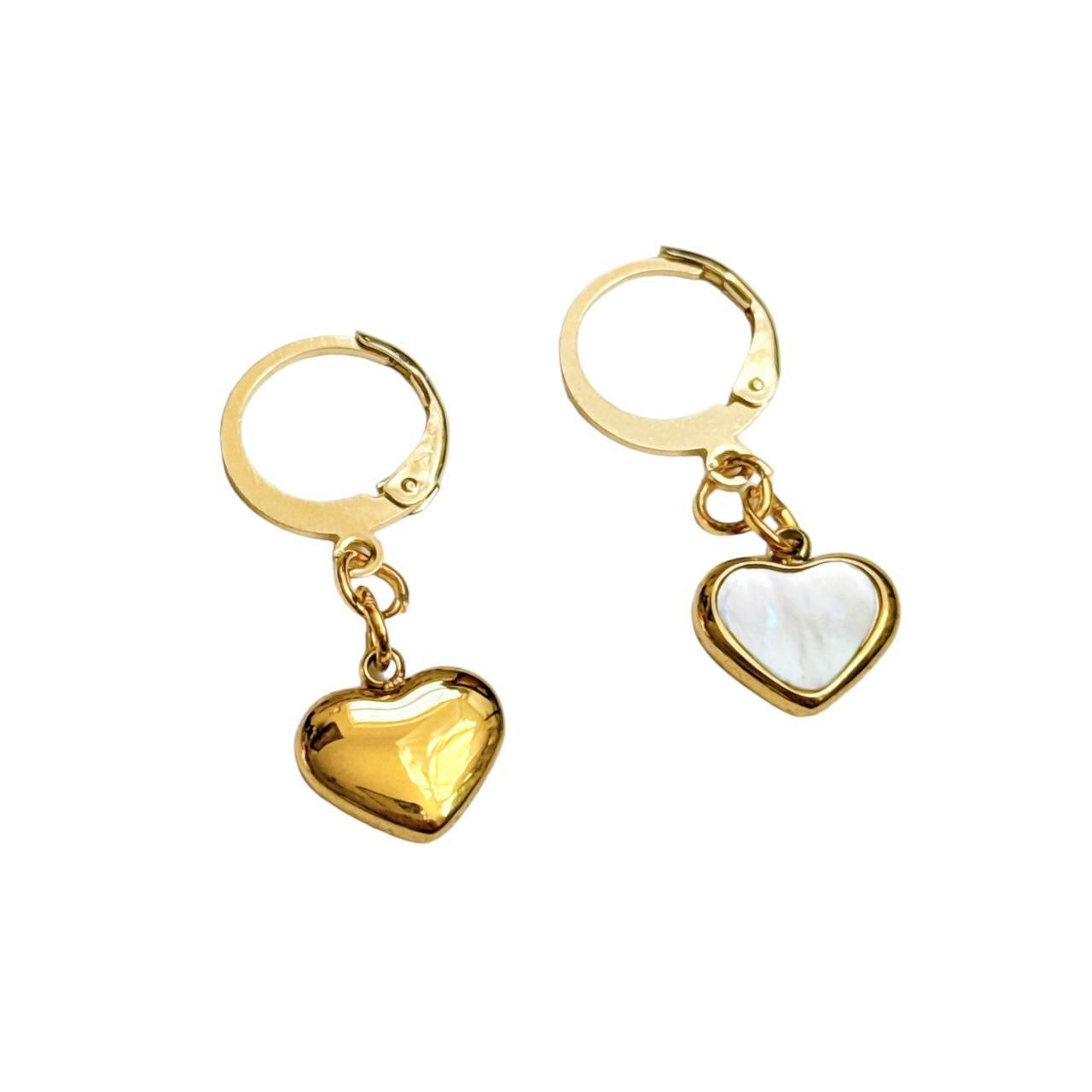 Gold Shell Heart Earrings