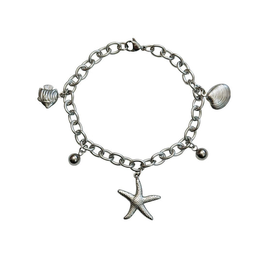 sea life silver charm bracelet