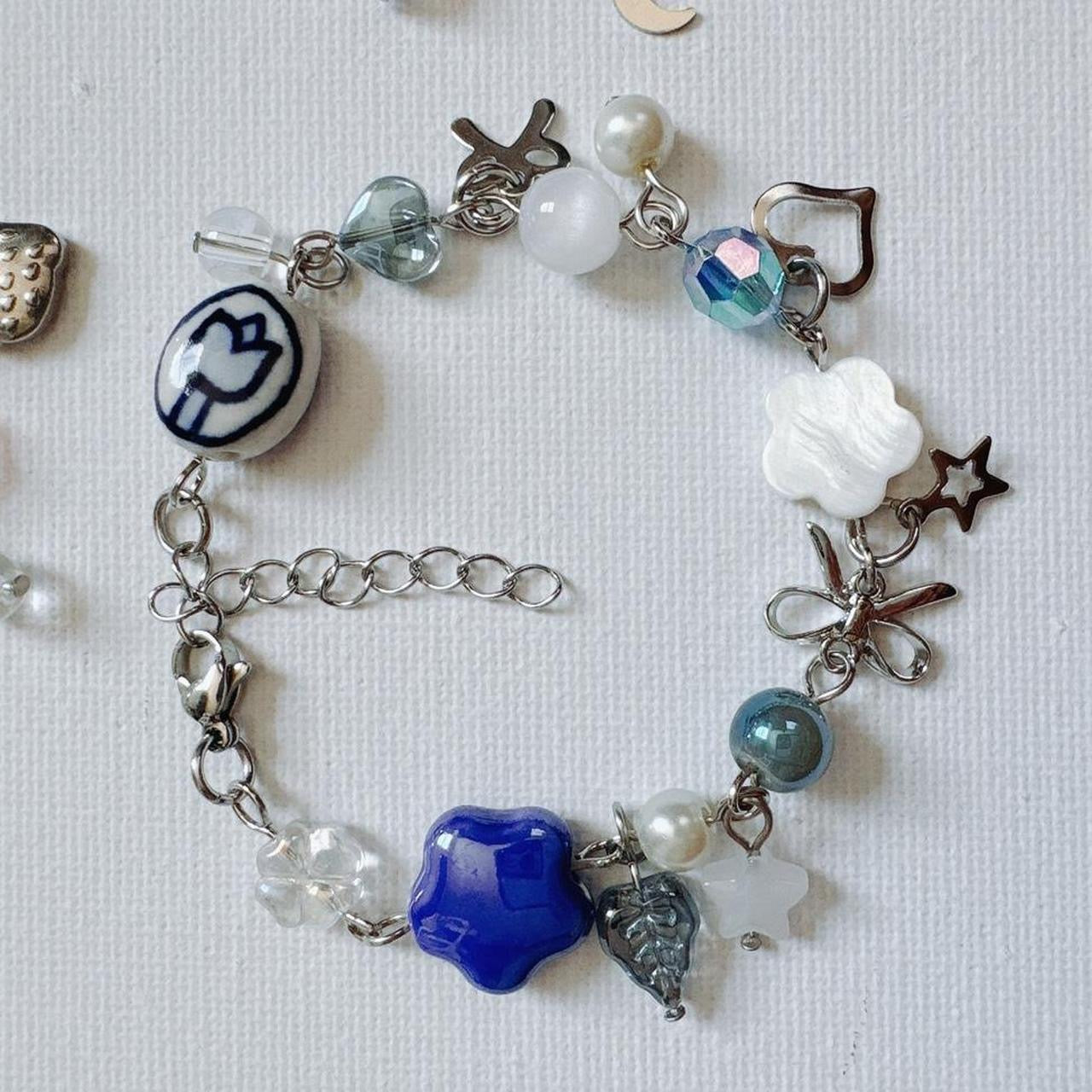 blue beaded bracelet