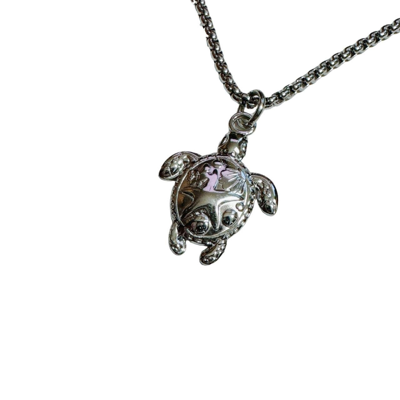 silver sea turtle necklace