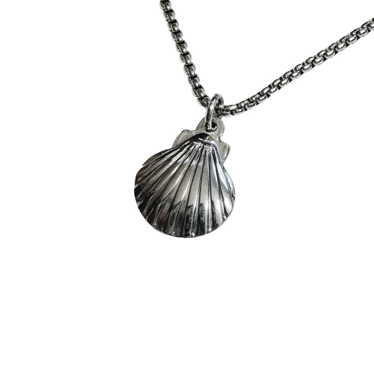 silver shell necklace