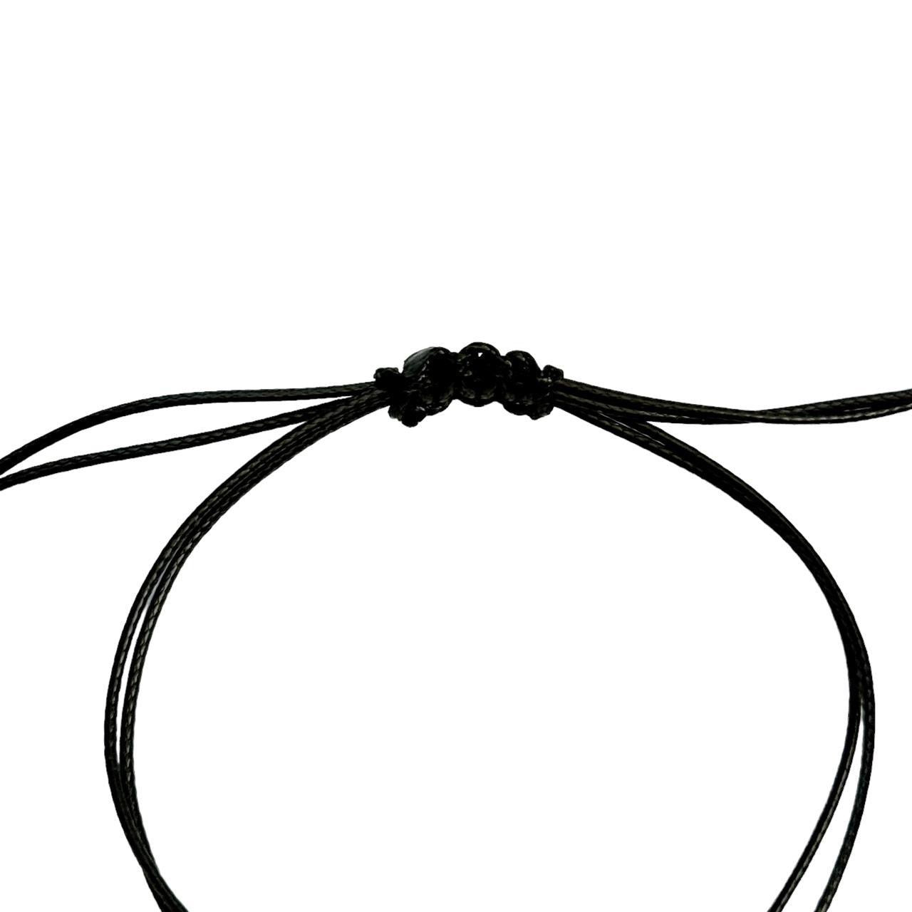 Black Puffy Star Cord Bracelet