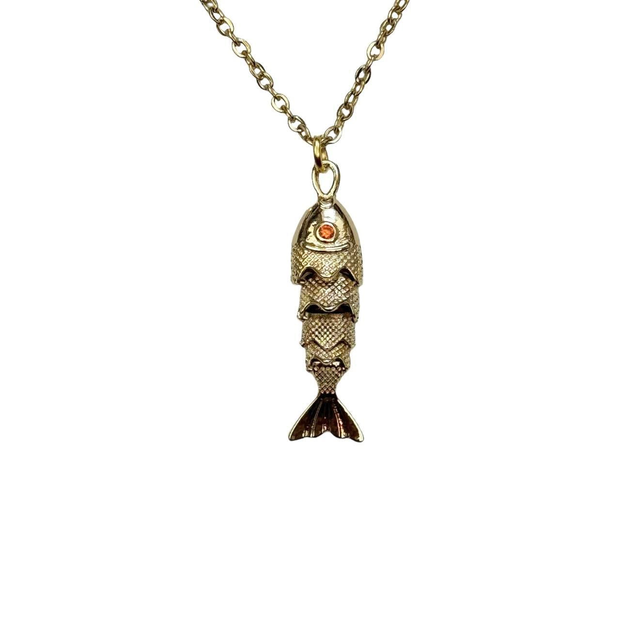 Gold Moving Fish Necklace