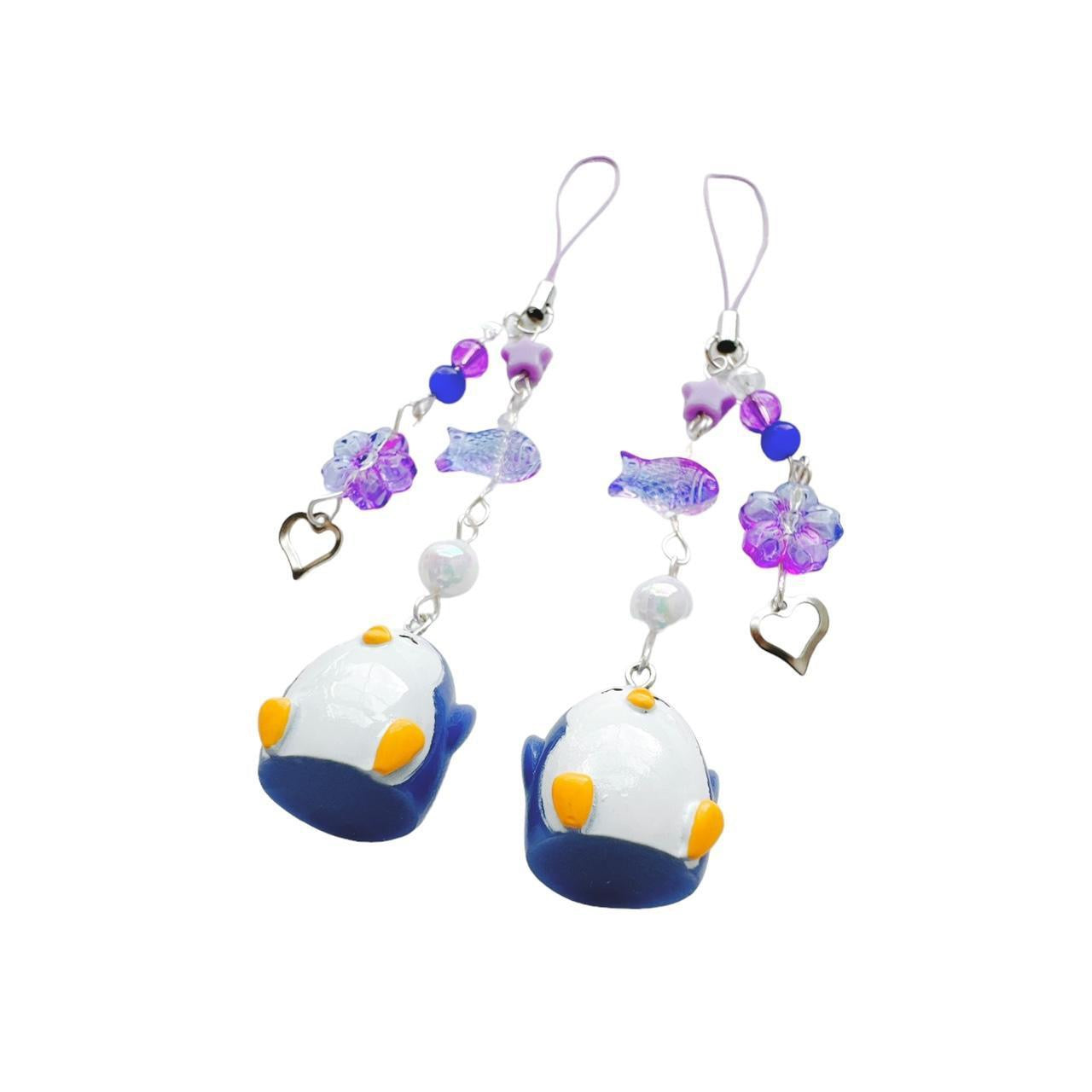 Purple Penguin Phone Charm