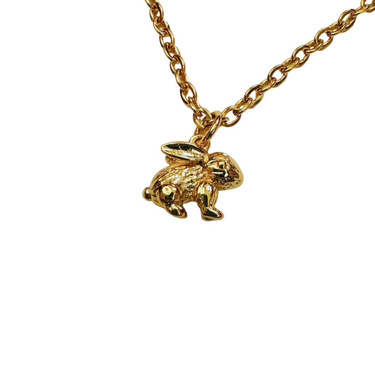 gold bunny necklace