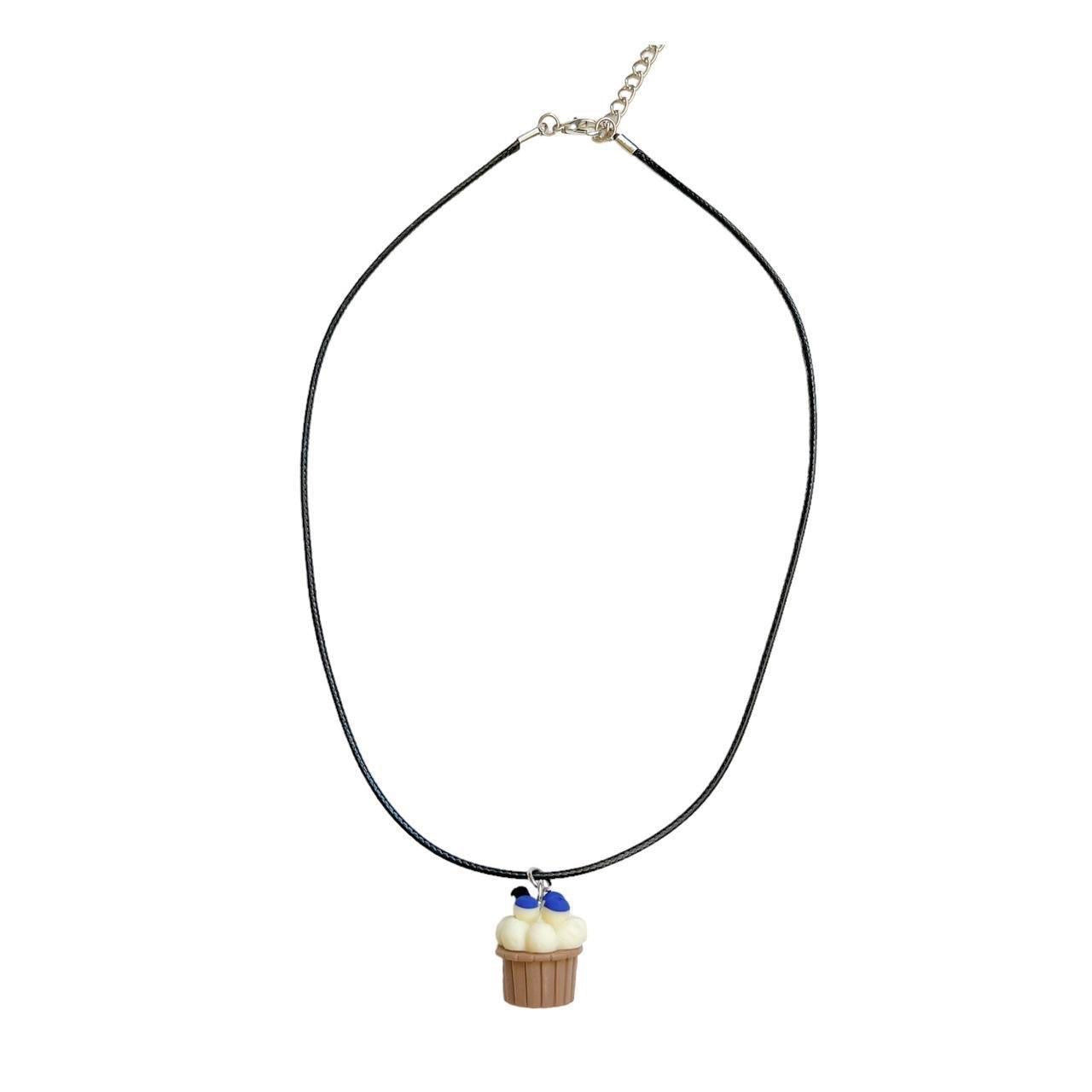 Blueberry Cupcake Cord Necklace