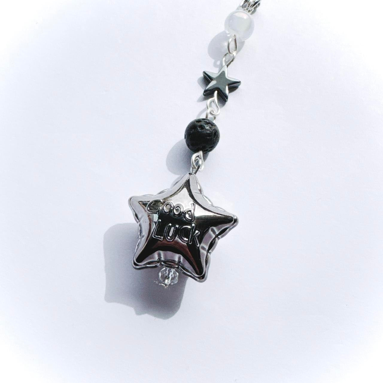 Black Good Luck Star Phone Charm