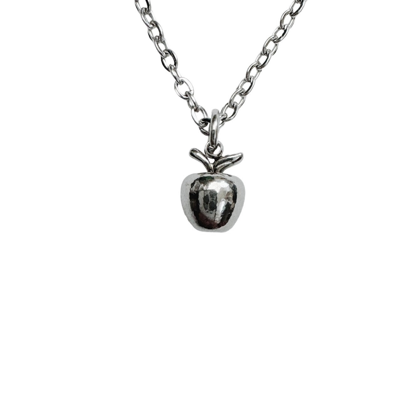 Silver Apple Necklace