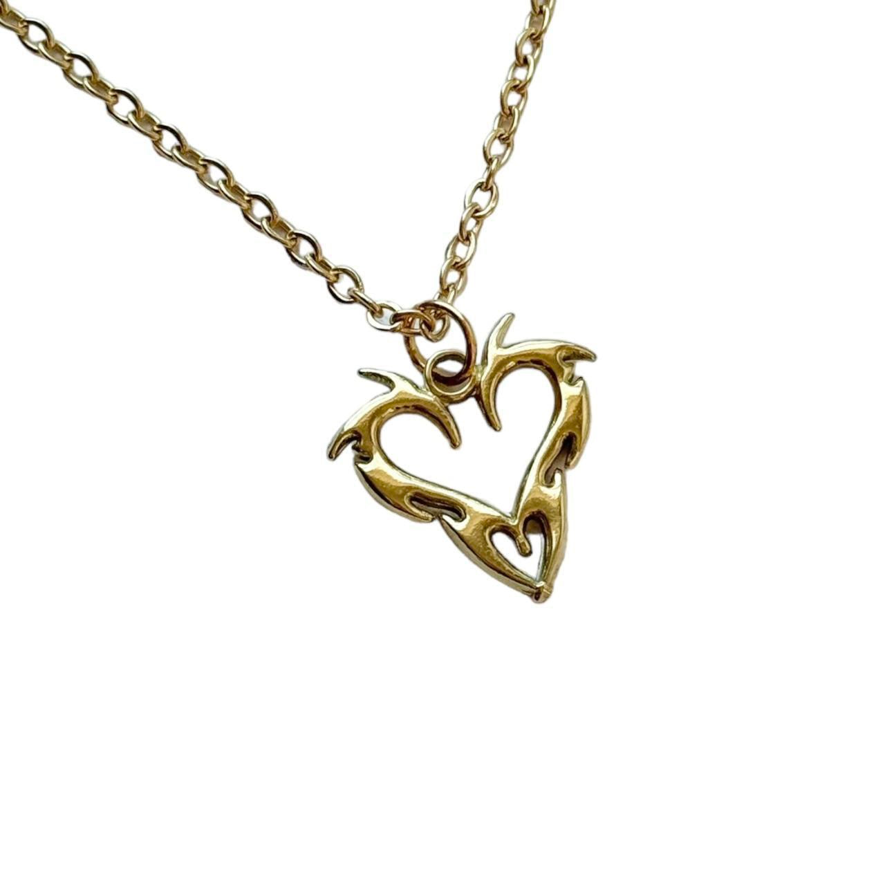 Gold Tribal Heart Necklace