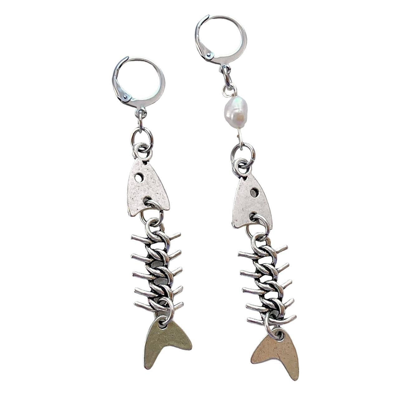 Skeleton Fish Earrings