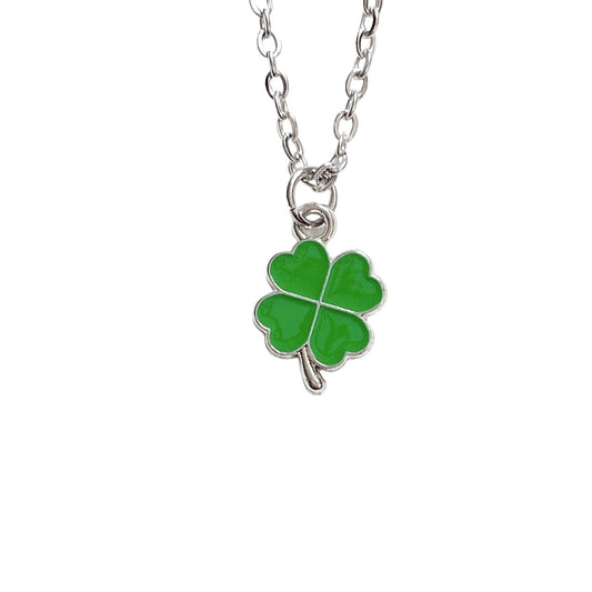 Green & Silver Clover Necklace