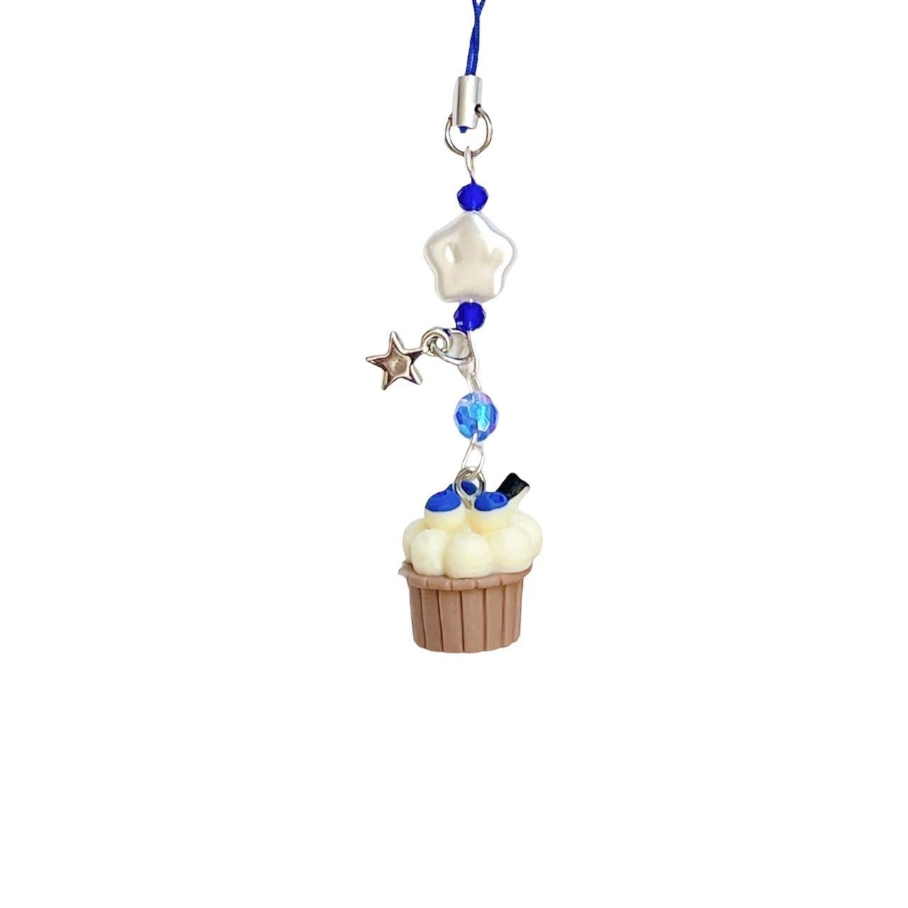 Blueberry Cupcake Phone Charm