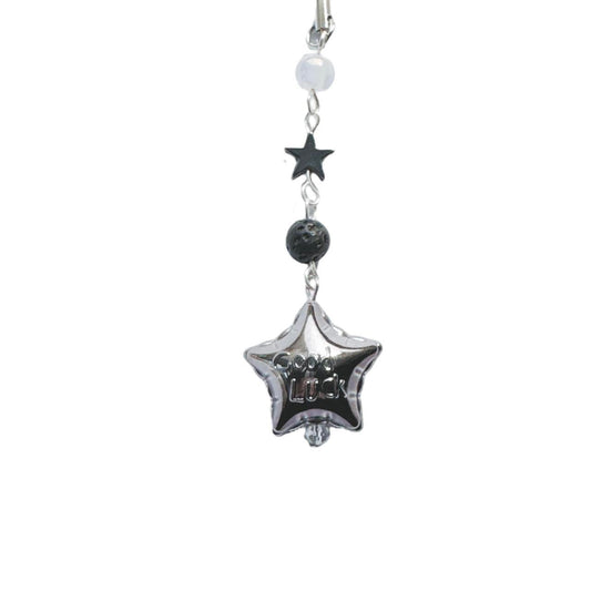 Black Good Luck Star Phone Charm