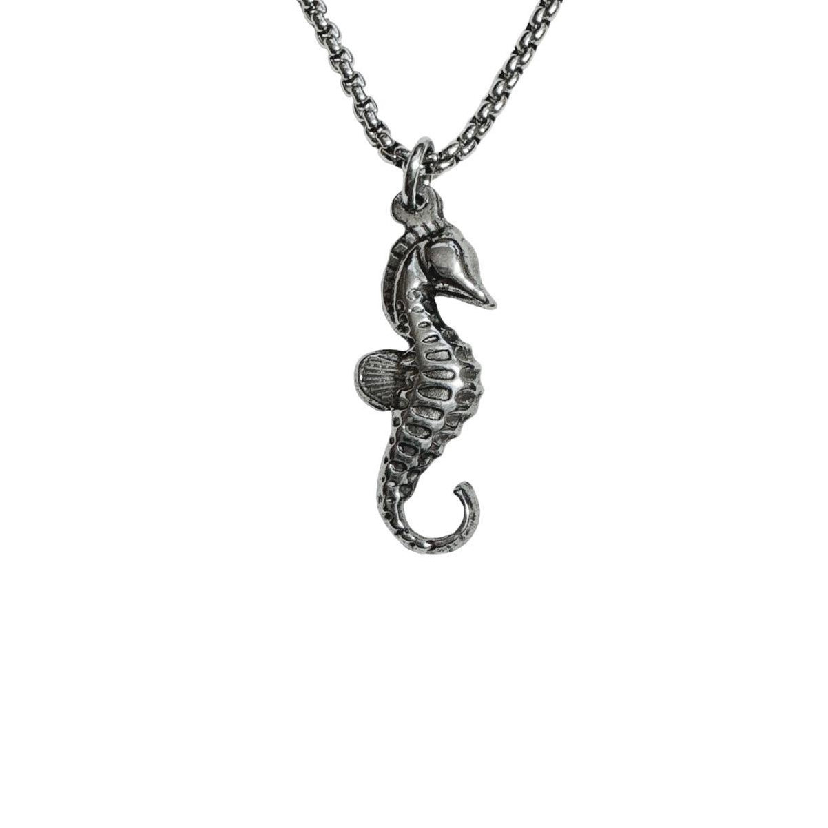 silver seahorse necklace