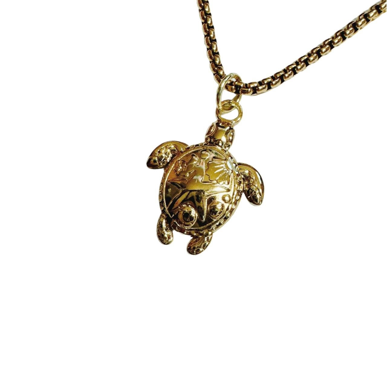 gold sea turtle necklace