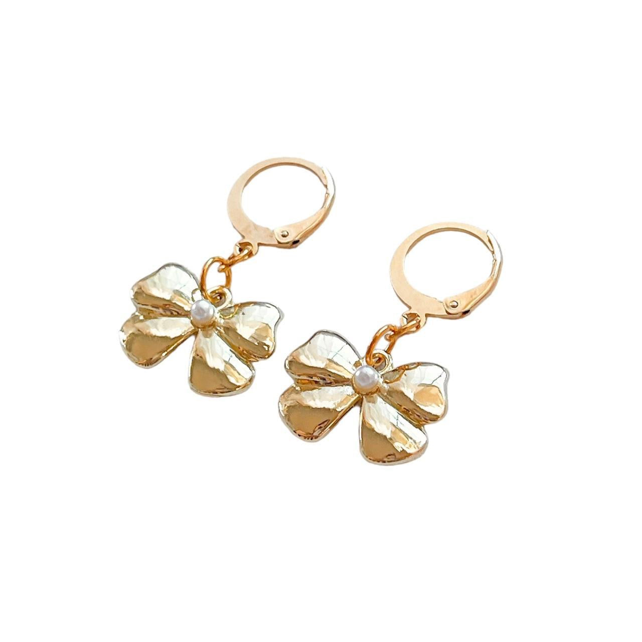 Gold Bow Earrings