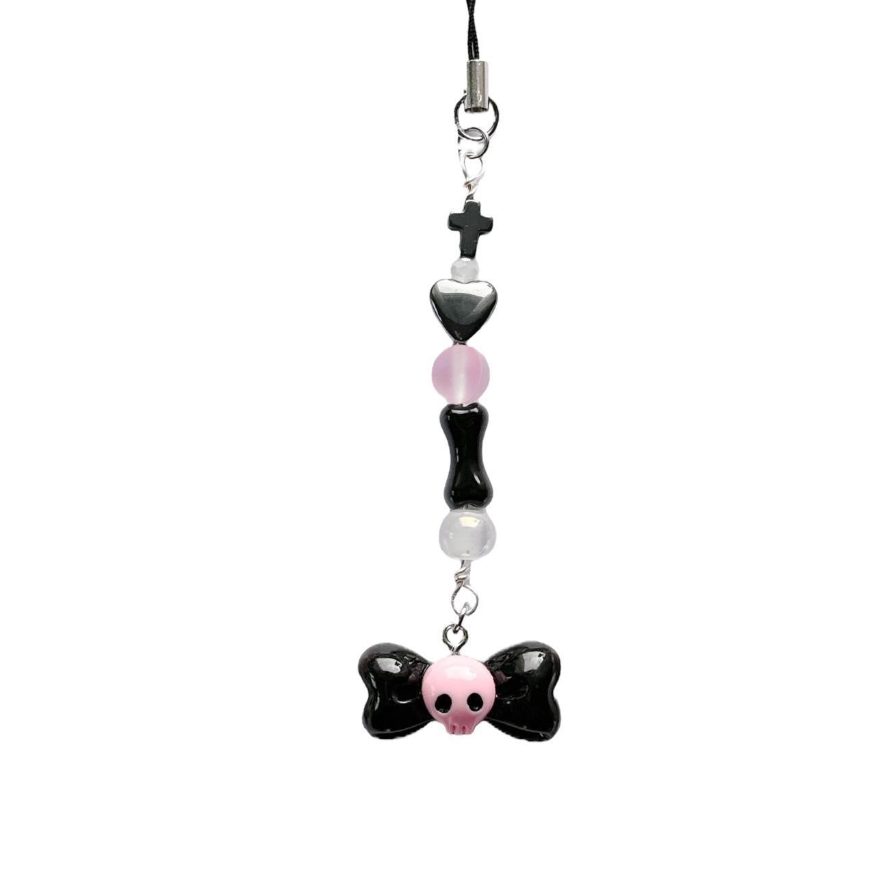 Skull Bow Phone Charm