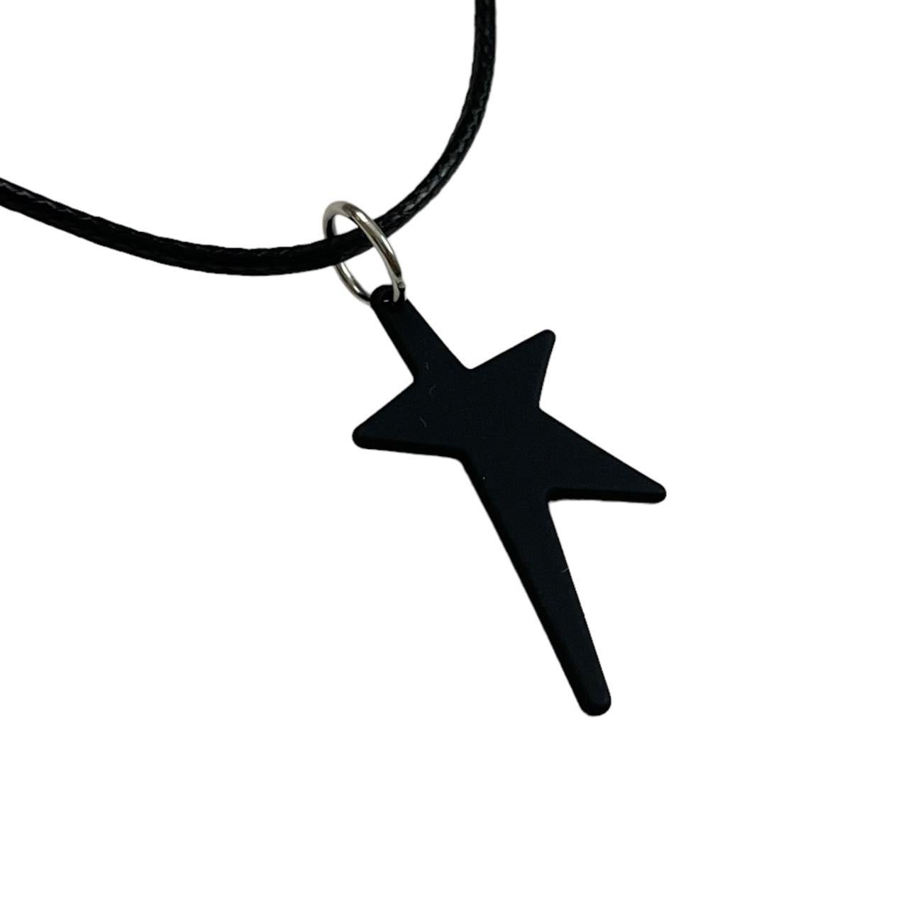 Black Asymmetrical Star Necklace