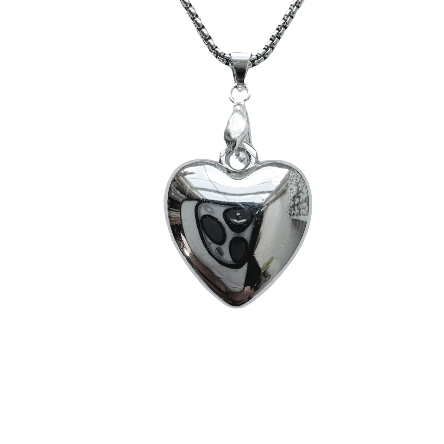 Silver Large Heart Necklace