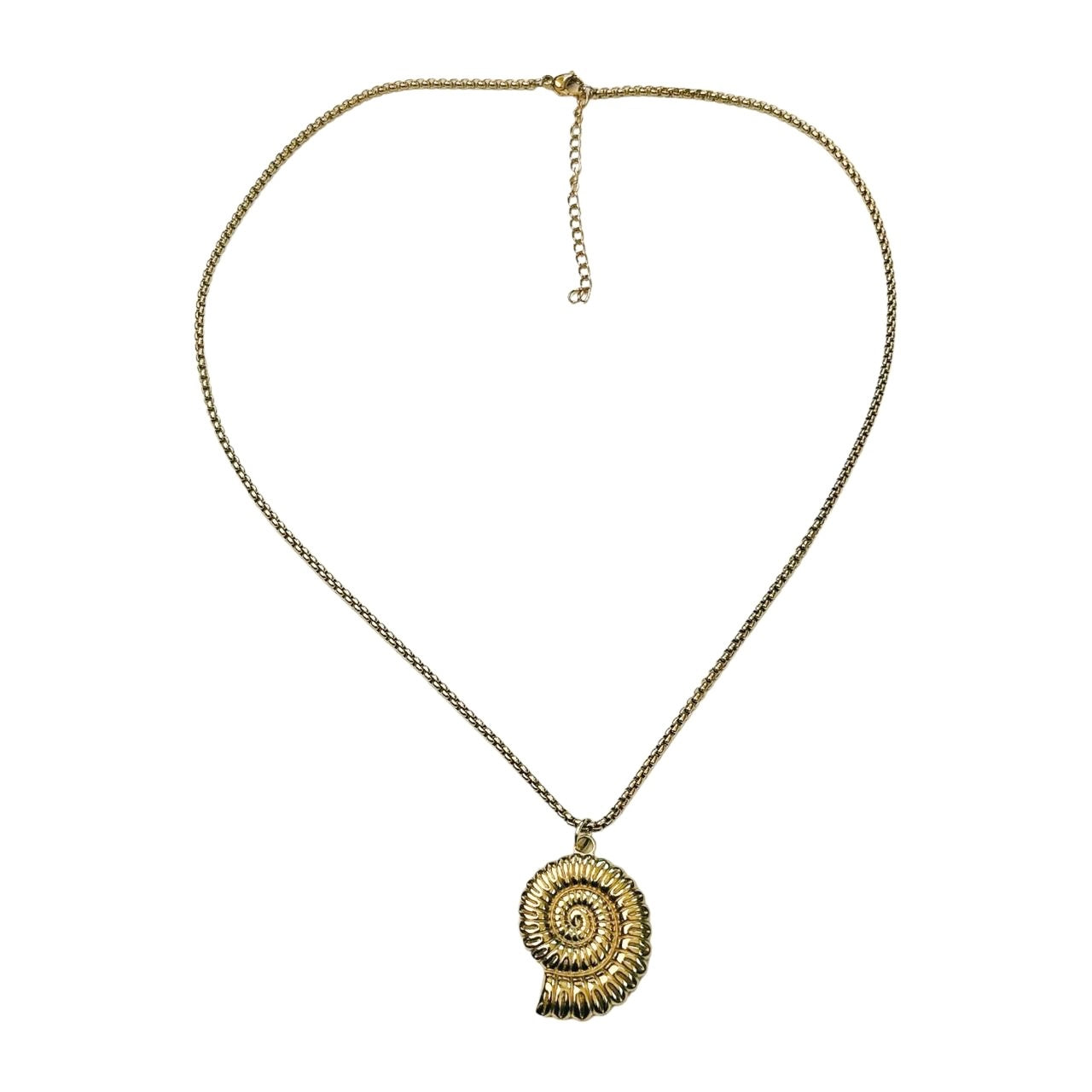 gold large ammonite necklace