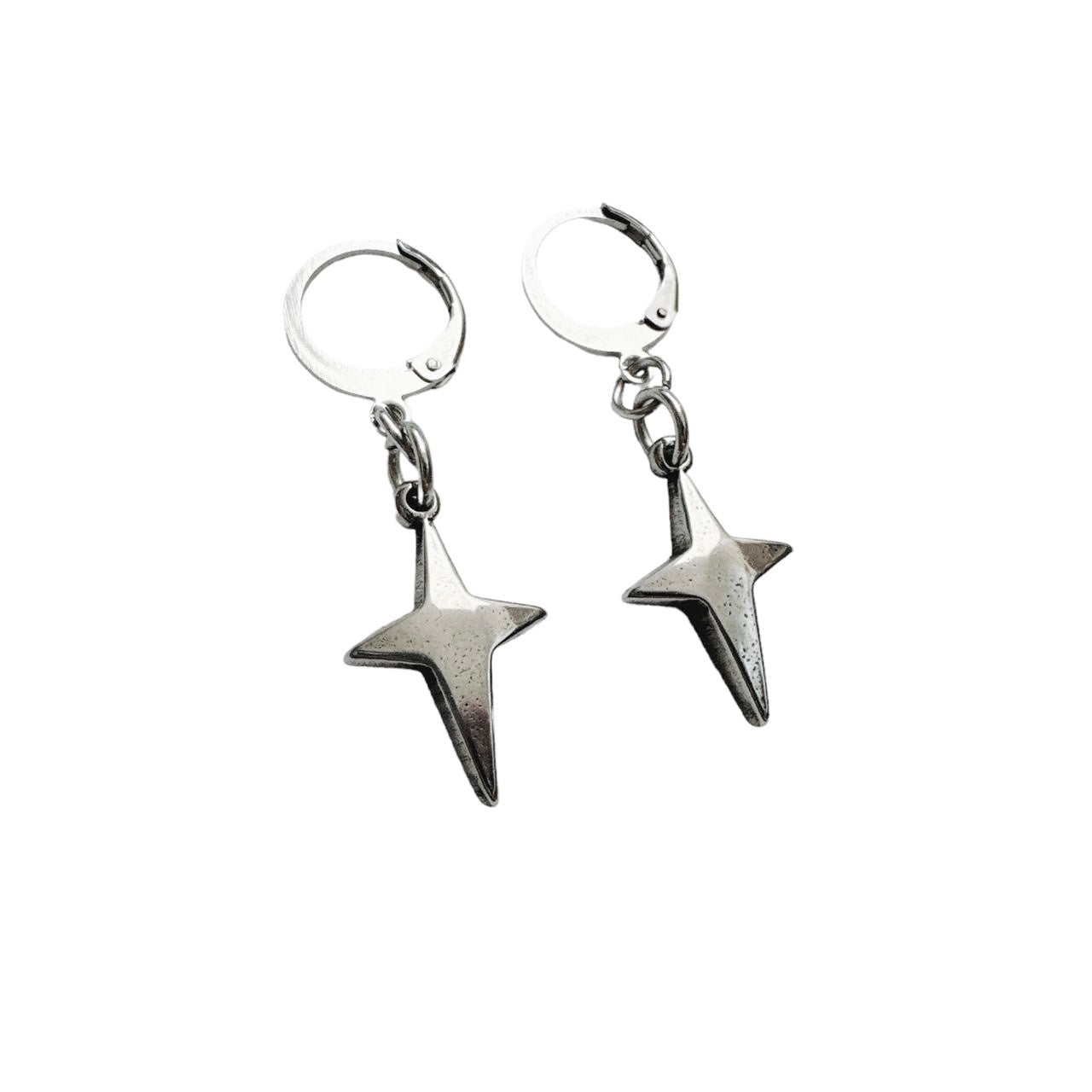 Silver Star Sparkle Earrings