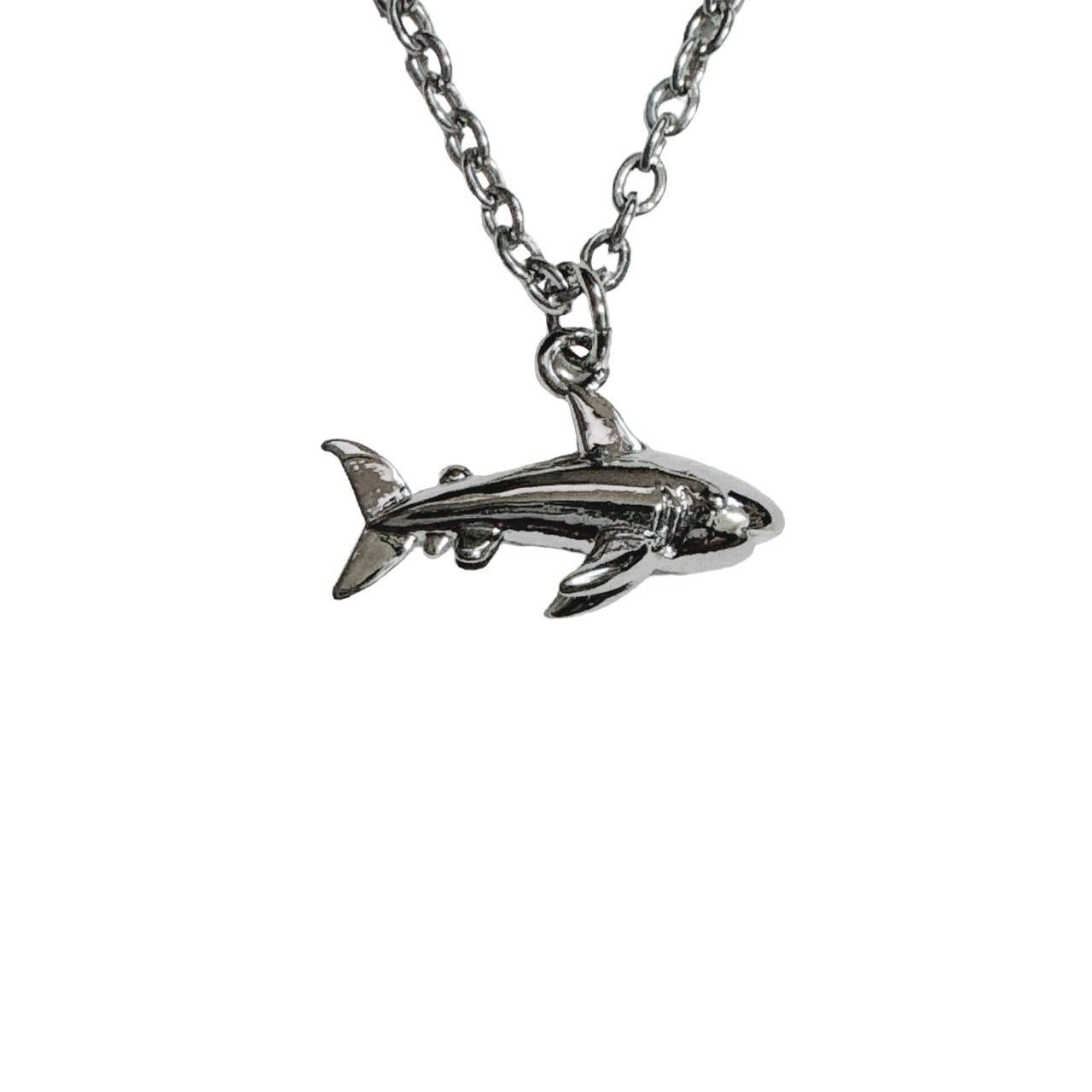 silver shark necklace