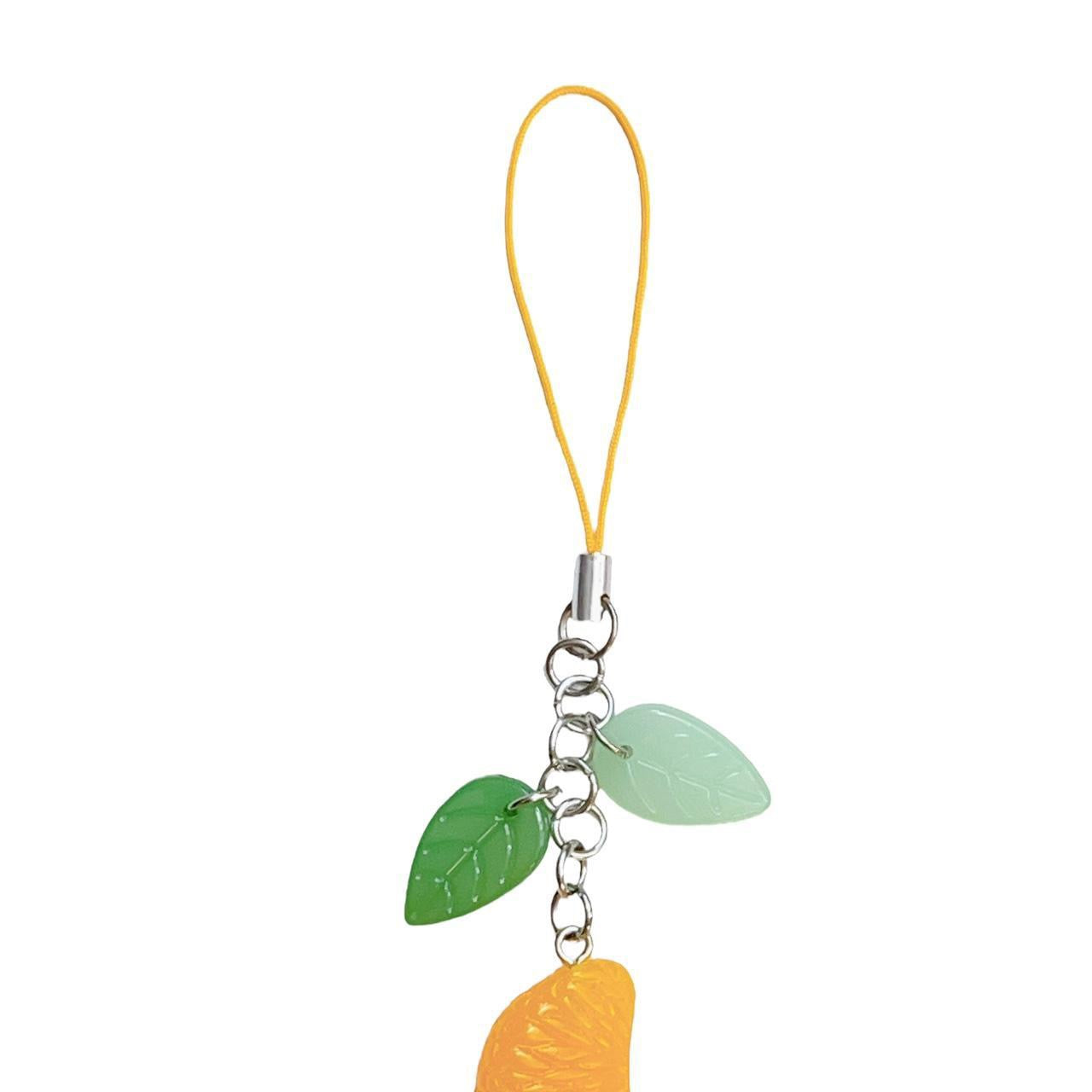 Tangerine Slice Phone Charm