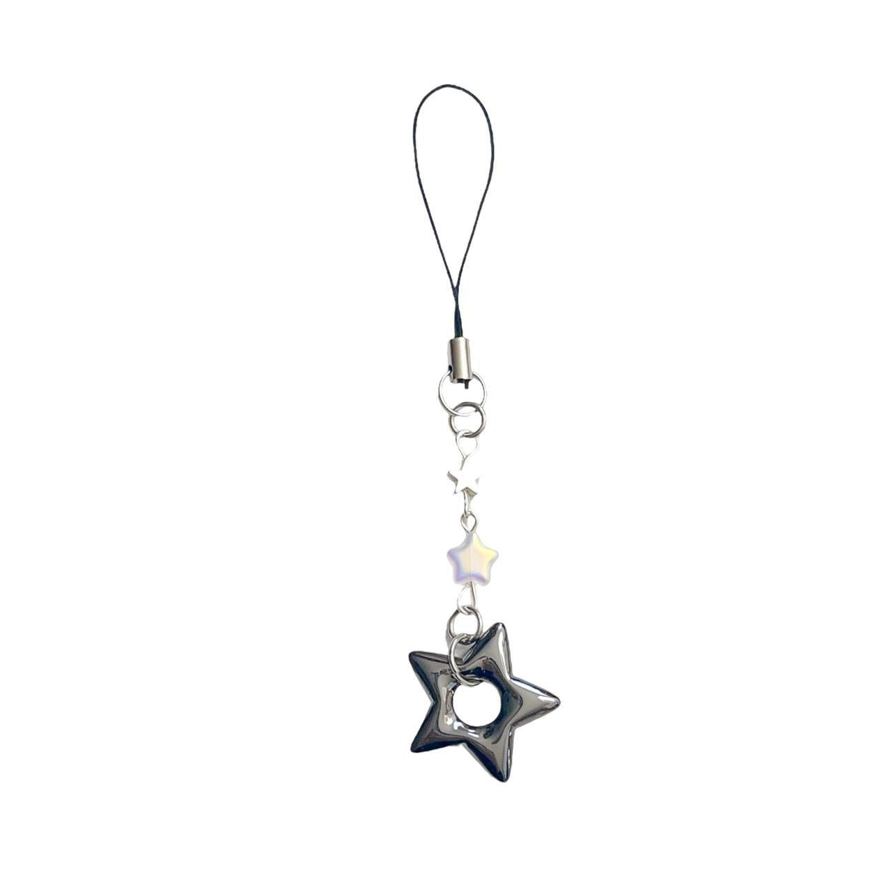 Black Puffy Star Phone Charm