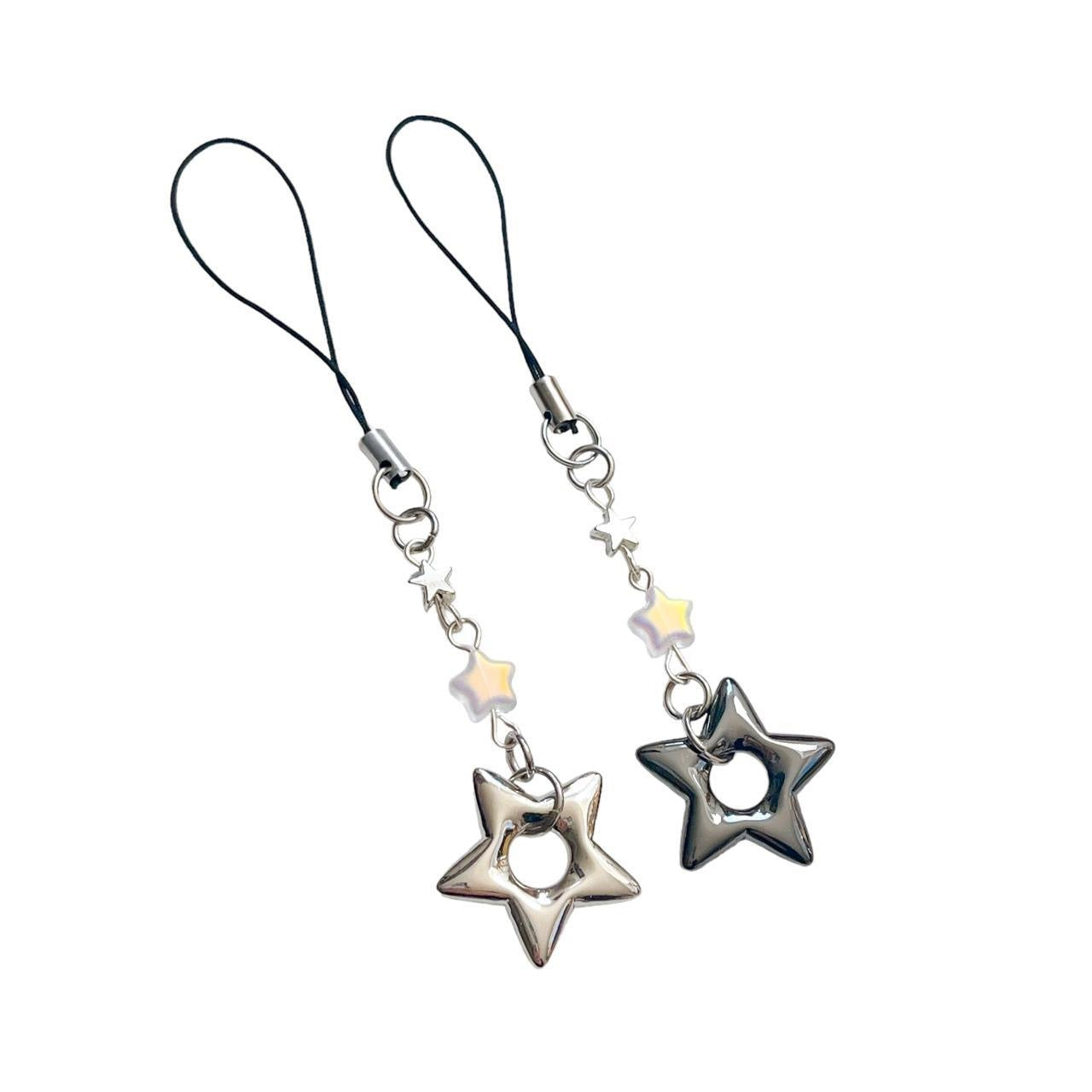 Black Puffy Star Phone Charm