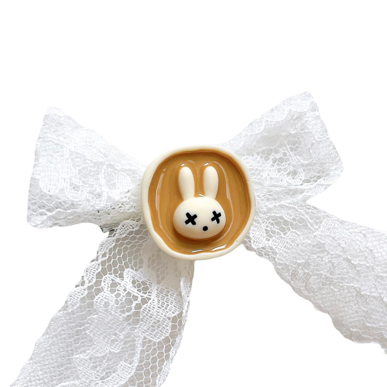 Lace Bunny Bow Hair Clip