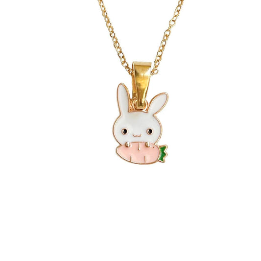 Gold Carrot Bunny Necklace