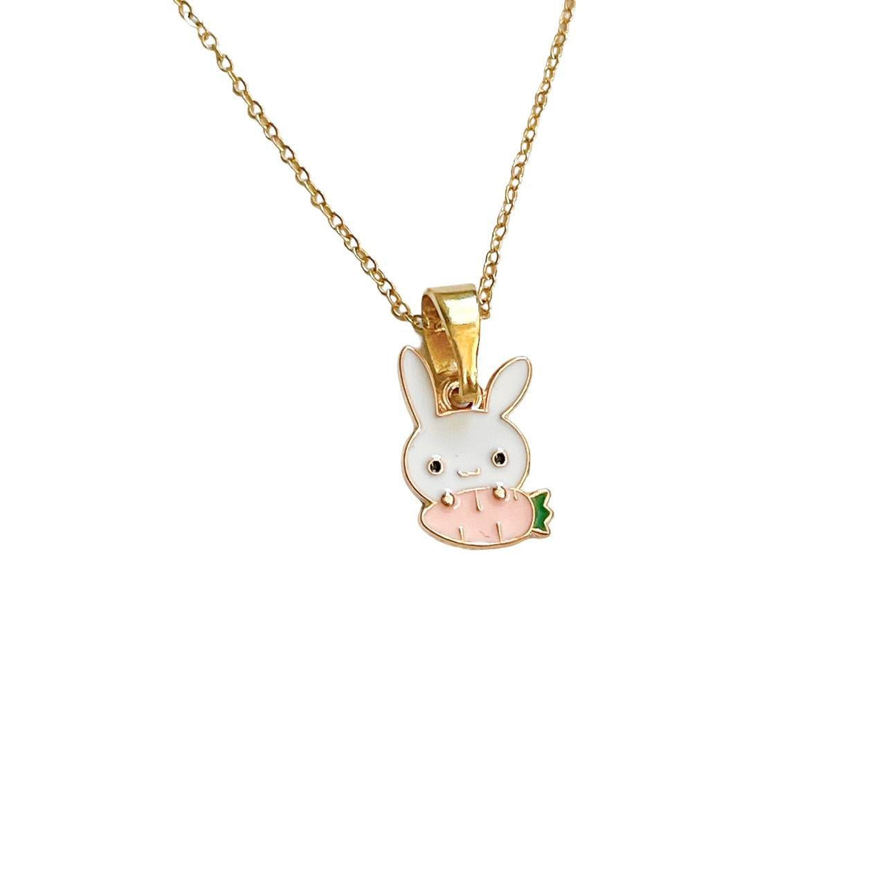 Gold Carrot Bunny Necklace