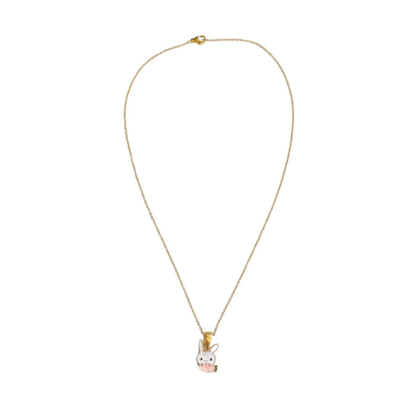 Gold Carrot Bunny Necklace