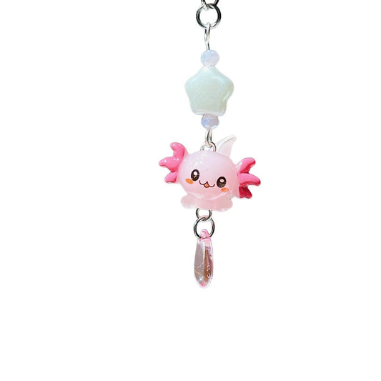 Pink Axolotl Phone Charm