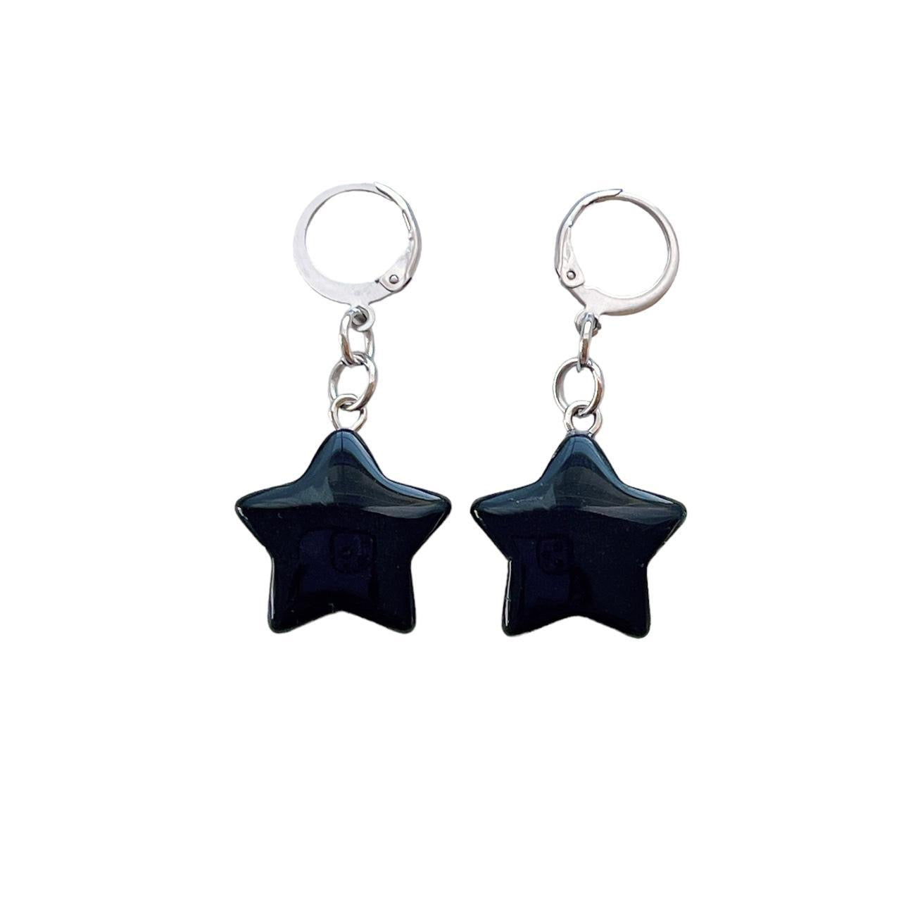 Black Star Earrings