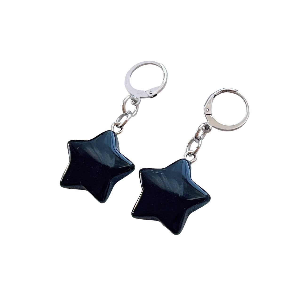 Black Star Earrings