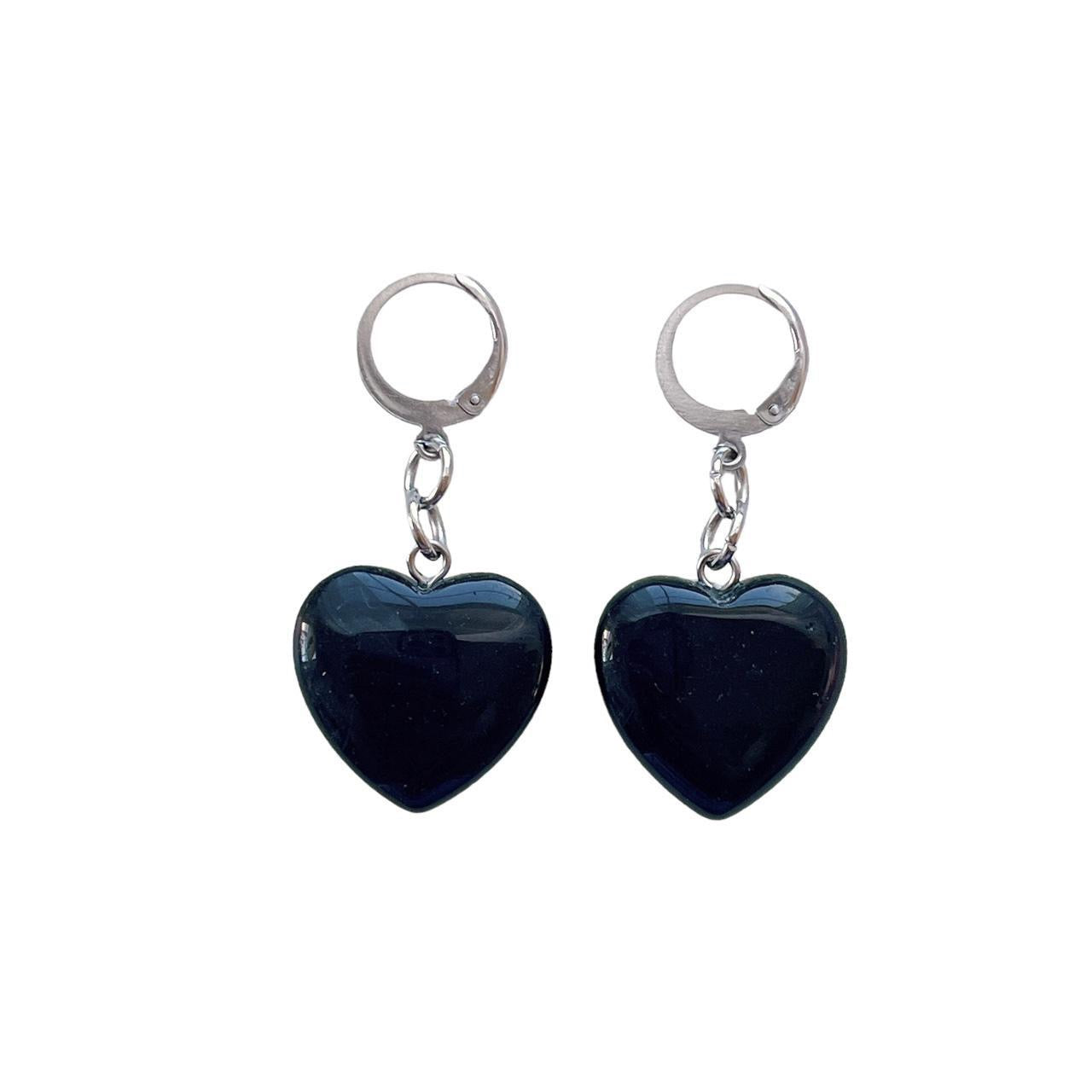 Black Heart Earrings