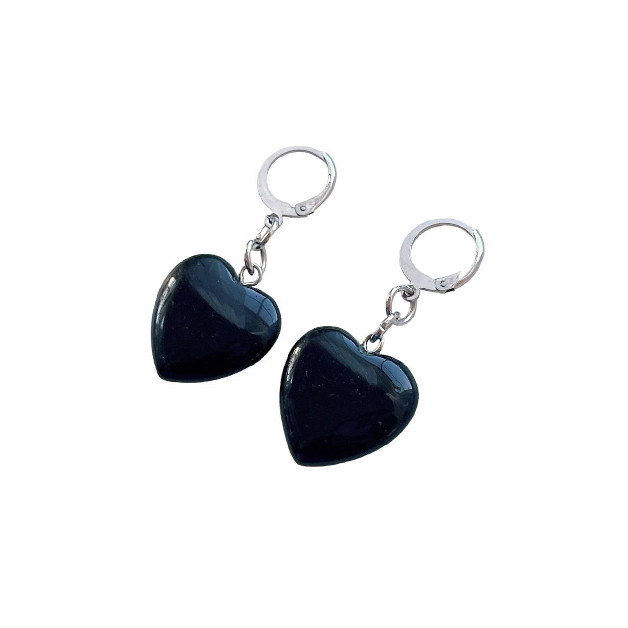 Black Heart Earrings