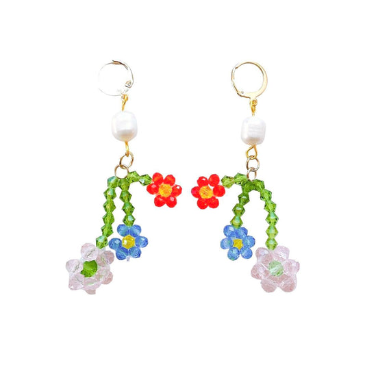 Beaded Flower Earrings